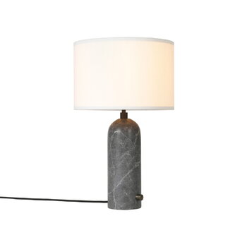 GUBI Gravity table lamp, small, grey marble - white