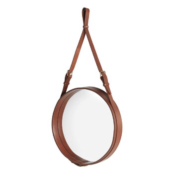 GUBI Miroir Adnet, S, brun clair cuir