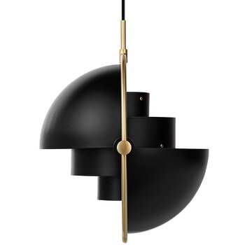 GUBI Multi-Lite pendant, brass - charcoal black