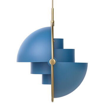 GUBI Multi-Lite pendant, brass - blue