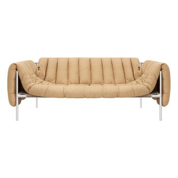 Hem Puffy 2,5-Sitzer Sofa, Sandleder - Edelstahl