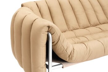 Hem Puffy 2,5-Sitzer Sofa, Sandleder - Edelstahl