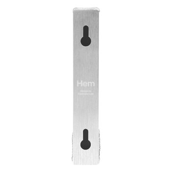Hem Tig Hook, single, brushed aluminium