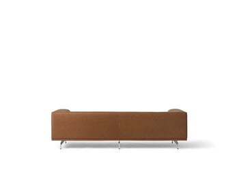 Fredericia Delphi 3-seater sofa, brushed aluminium - brown leather Max 91