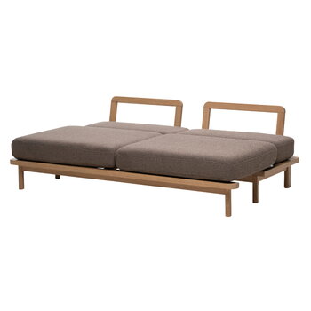 Lundia Hetki sofa bed, oak base - brown Muru 475