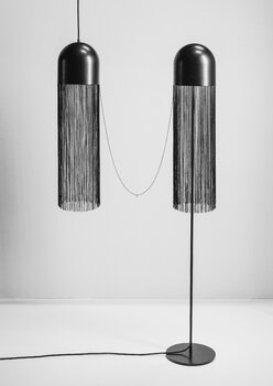Muoto2 Hide floor lamp, 60 cm fringes