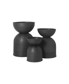 ferm LIVING Hourglass pot, L, black