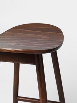 Massproductions Icha bar stool, 65 cm, walnut stained beech