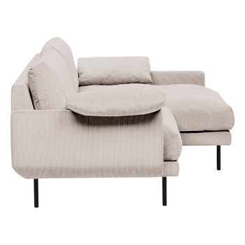Interface Bebé soffa m/ chaise longue, höger, beige Jagger 3 - svart metal