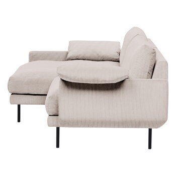 Interface Bebé Sofa mit Chaiselongue, links, Jagger 3, Beige, schwarzes Me