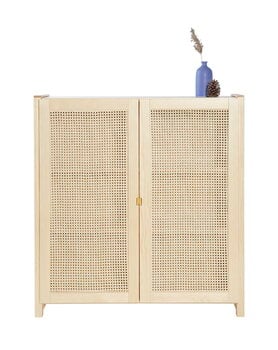 Lundia Classic cabinet w/ rattan doors, 104 x 109 cm, natural