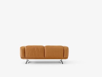 &Tradition 2-Sitzer Sofa Inland AV22, pol. Aluminium - edles Leder cognac