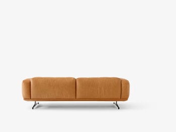 &Tradition 3-Sitzer Sofa Inland AV23, pol. Aluminium - edles Leder cognac