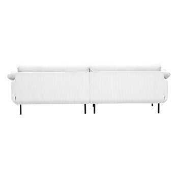 Interface Bebé Sofa mit Chaiselongue, links, Jagger 1, Weiß, schwarzes Met