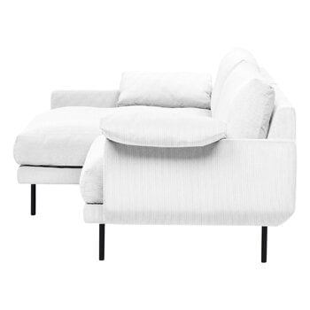 Interface Bebé Sofa mit Chaiselongue, links, Jagger 1, Weiß, schwarzes Met