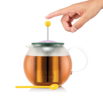 Bodum Assam teekannu lusikalla, 1,0 l, keltainen - lila, tuotteen lisäkuva