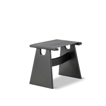 Fredericia Seto stool, black lacquered oak - black canvas