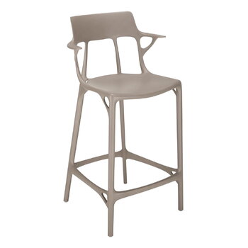 Kartell A.I. bar stool, 65 cm, grey