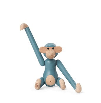 Kay Bojesen Wooden monkey, mini, vintage blue