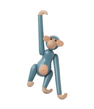 Kay Bojesen Wooden monkey, mini, vintage blue
