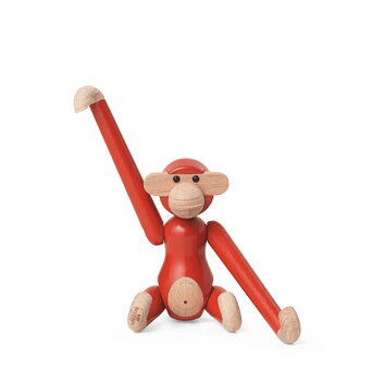 Kay Bojesen Singe en bois Wooden Monkey, modèle mini, rouge vintage