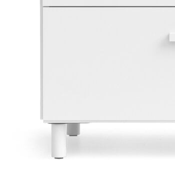 String Furniture Commode Relief avec pieds, modèle haut, blanc