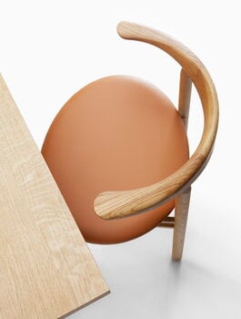 Nikari Linea RMT3 chair, oak stained ash - cognac leather