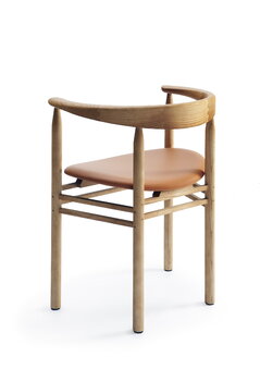 Nikari Linea RMT6 stol, ekfärgad ask - cognac läder