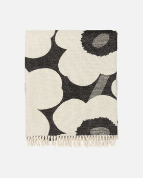 Marimekko Unikko throw, 130 x 180 cm,  white - black, extra image