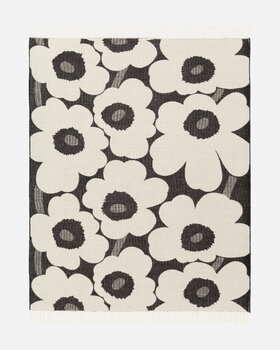 Marimekko Unikko throw, 130 x 180 cm,  white - black, extra image