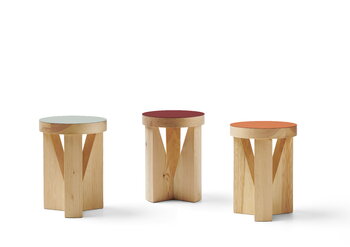 Mattiazzi MC20 Cugino Soft stool, pine - orange linoleum