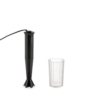 Alessi Plissé hand blender with whisk and chopper, black