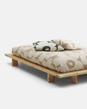 Marimekko Couvre-lit double Unikko, 260 x 260 cm, beige - blanc naturel