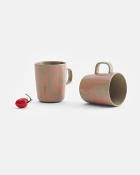 Marimekko Oiva - Unikko mug, 2,5 dl, 2 pcs, terra - peach