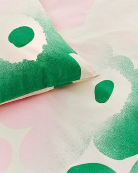 Marimekko Unikko Häivähdys duvet cover, 220 x 240 cm, off-white - pink - green, extra image