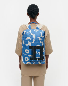 Marimekko Mono Backpack Unikko, cotton - light blue