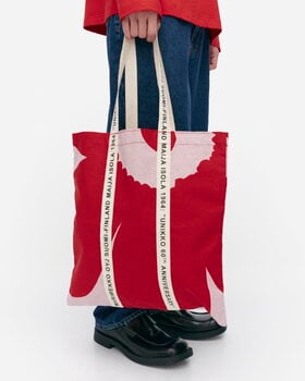 Marimekko Carrier Midi Unikko Tasche, rot - hellrosa