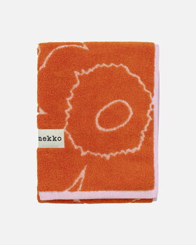 Marimekko Piirto Unikko guest towel, 30 x 50 cm, burnt orange - light pink