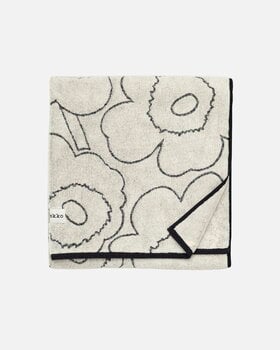 Marimekko Piirto Unikko bath towel, 100 x 160 cm, ivory - black