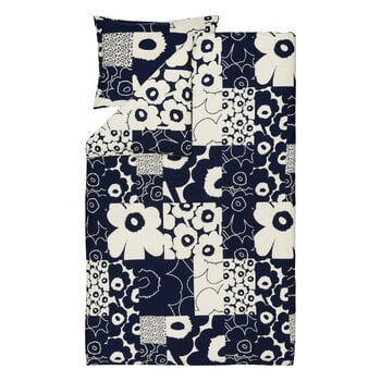 Marimekko Unikko Kollaasi duvet cover, 150 x 210 cm, off-white - dark blue