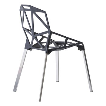 Magis Chair One, antracit, ben i polerad aluminium