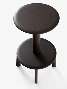 &Tradition Tabouret de bar Massif AV39, chêne teinté foncé - noir chaud