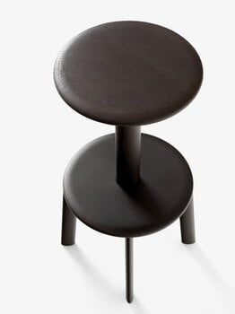 &Tradition Tabouret de bar Massif AV40, chêne teinté foncé - noir chaud