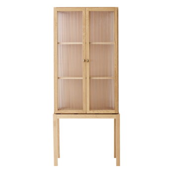 MENU Curiosity cabinet, 168 cm, natural oak - glass