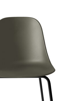 Audo Copenhagen Harbour bar side chair 75 cm, olive - black steel