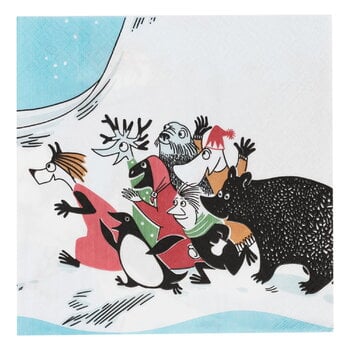 Iittala Moomin paper napkin, 33 cm, Ski Jumping