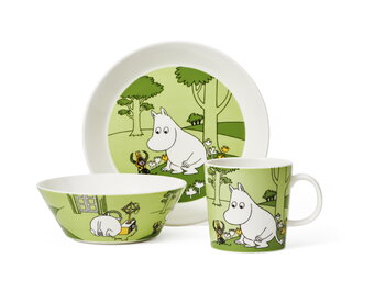 Arabia Moomin bowl, Moomintroll, grass green