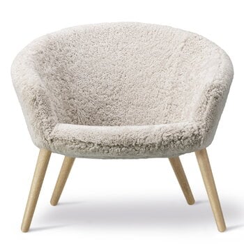 Fredericia Ditzel lounge chair,  Moonlight sheepskin - oak