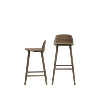 Muuto Tabouret de comptoir Nerd, 65 cm, teinté marron foncé