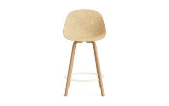 Normann Copenhagen Sedia da bar Mat, 65 cm, faggio - acciaio crema - canapa, immagine extra